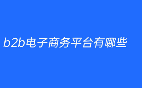 b2b典型电子商务平台有哪些（十大知名B2B平台介绍）