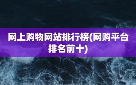 网购网站排行榜（国内网购网站排行榜前十名）