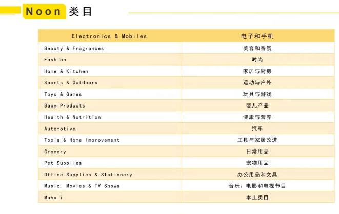 Noon平台畅销类目有哪些？附选品建议