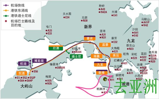 香港机场交通地图